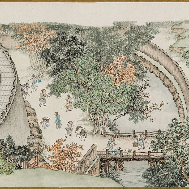 仿宋院本金陵图卷冯宁版纸本谢遂杨大章长卷高清微喷复制临摹画稿