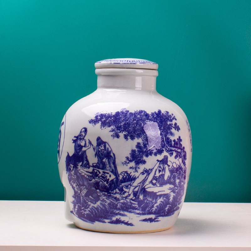 包邮景德镇10斤20斤30陶瓷酒坛 手工青花瓷酒瓶 酿白酒酒缸空酒罐