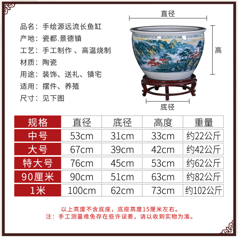 景德镇陶瓷大缸金鱼缸乌龟缸家用阳台庭院造景特大号睡莲盆碗莲缸