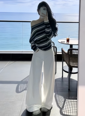 穿搭一整套女2026新款时尚减龄漂亮韩系独特设计感上衣阔腿裤套装