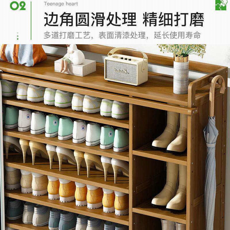 鞋架子家用经济型室内好看简易门口收纳神器实木多层防尘布艺鞋柜