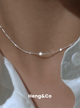 Heng&Co925银闪片choker颈链