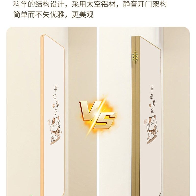 开合式隐藏全身镜超薄圆角隐形开门穿衣镜画暗藏可关闭镜子落地