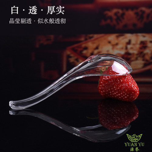 加厚水晶玻璃勺子汤勺耐热不腐蚀无铅家用调羹咖啡冰淇甜品勺饭勺