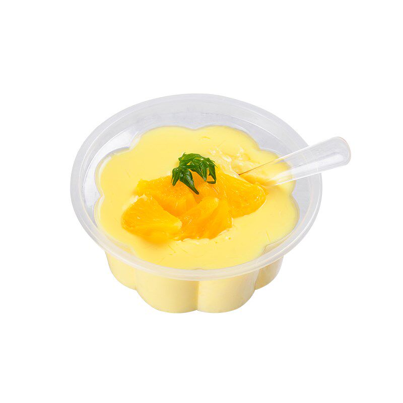 一次性梅花塑料杯带盖布丁慕斯杯双皮奶龟苓膏果冻调料酱油酱料杯
