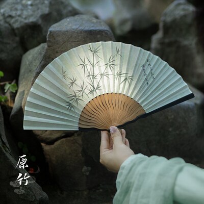 扇子折扇夏天便携折叠扇古风新中式扇子汉服舞蹈扇中国风全竹折扇