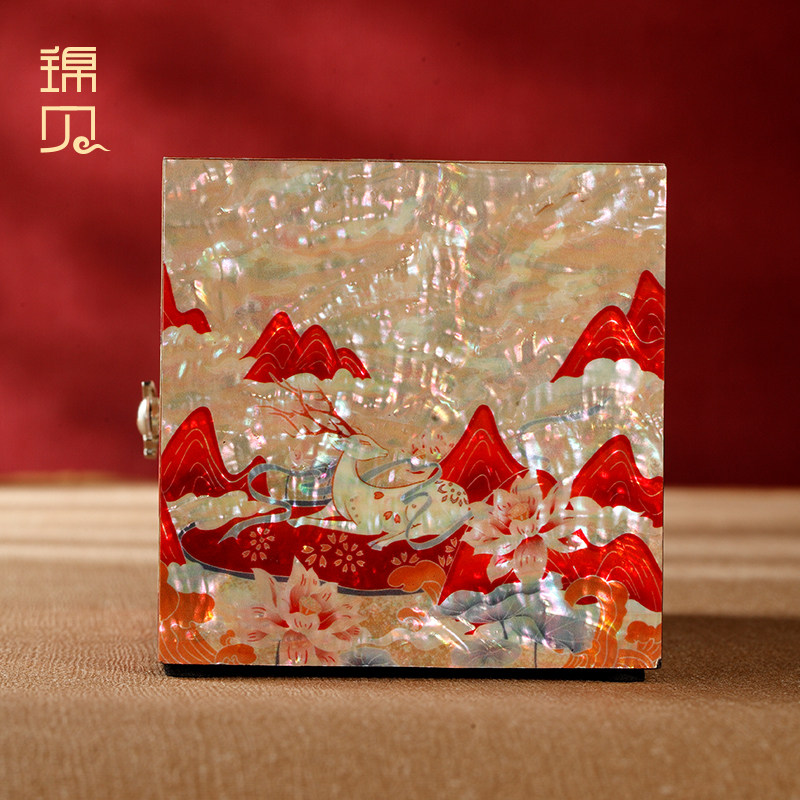 锦贝闺蜜好友结婚礼物生日送新人老婆纪念日螺钿首饰盒【九色鹿】