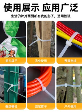 黑色尼龙扎带自锁式电线强力捆绑束线带塑料卡扣大号一拉得勒死狗