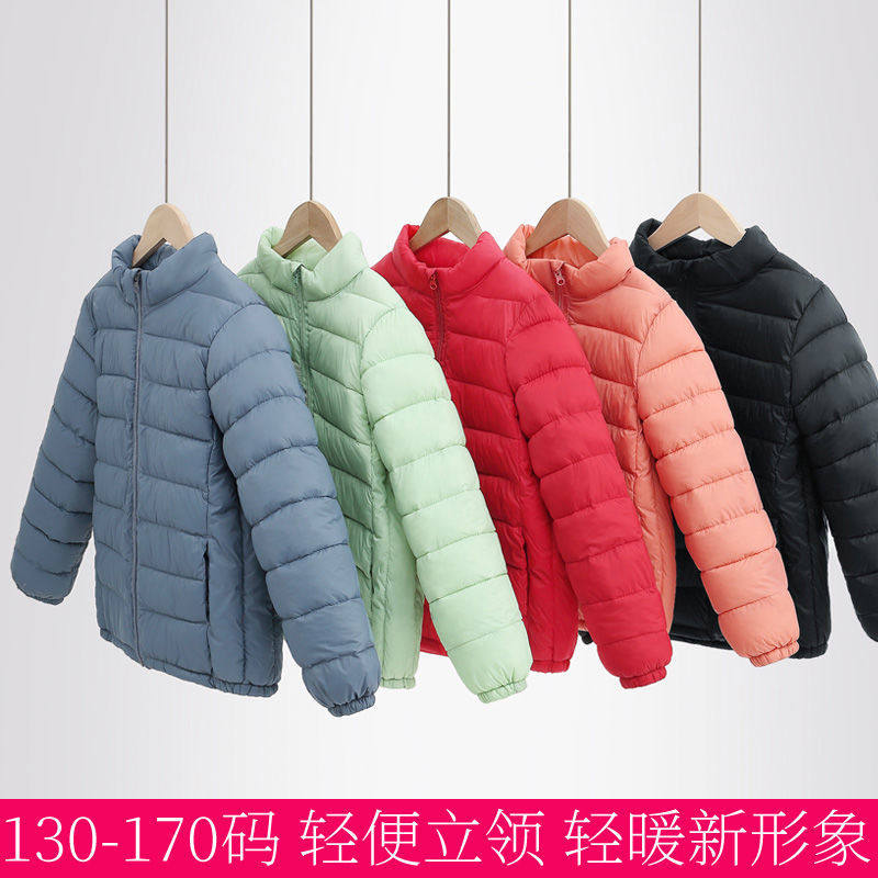 儿童棉衣轻薄款男女童中大童轻薄棉服内胆大孩子大码秋冬季外套