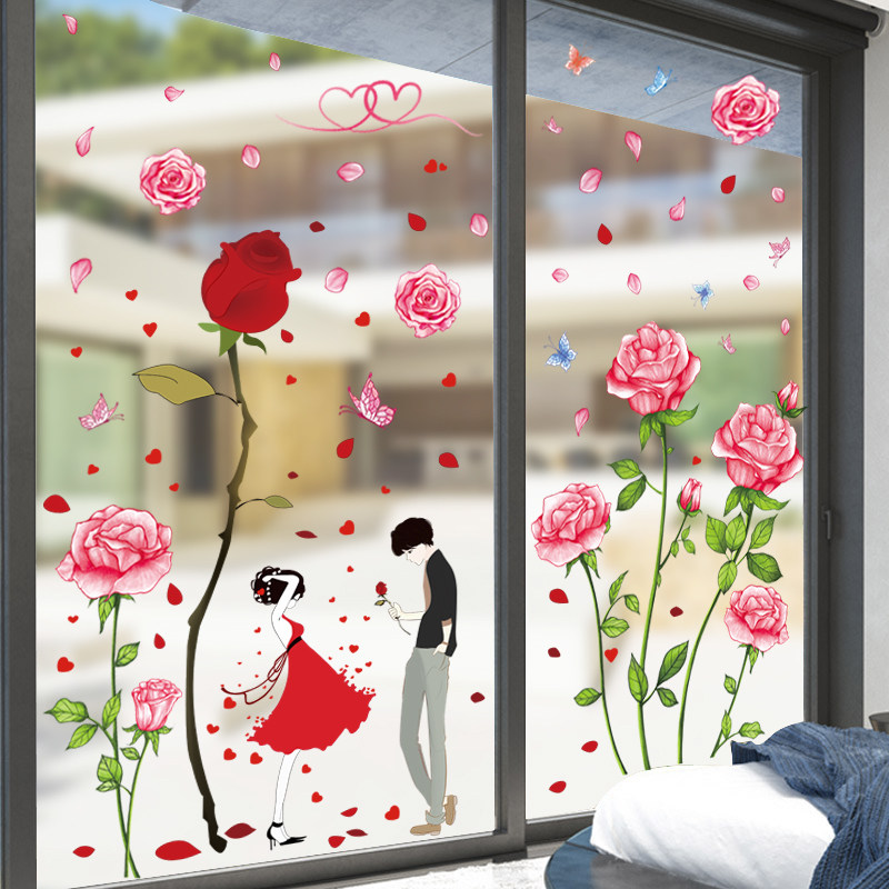 3d立体玻璃贴窗花创意墙贴画贴浴室卫生间窗户贴花阳台厨房门贴纸