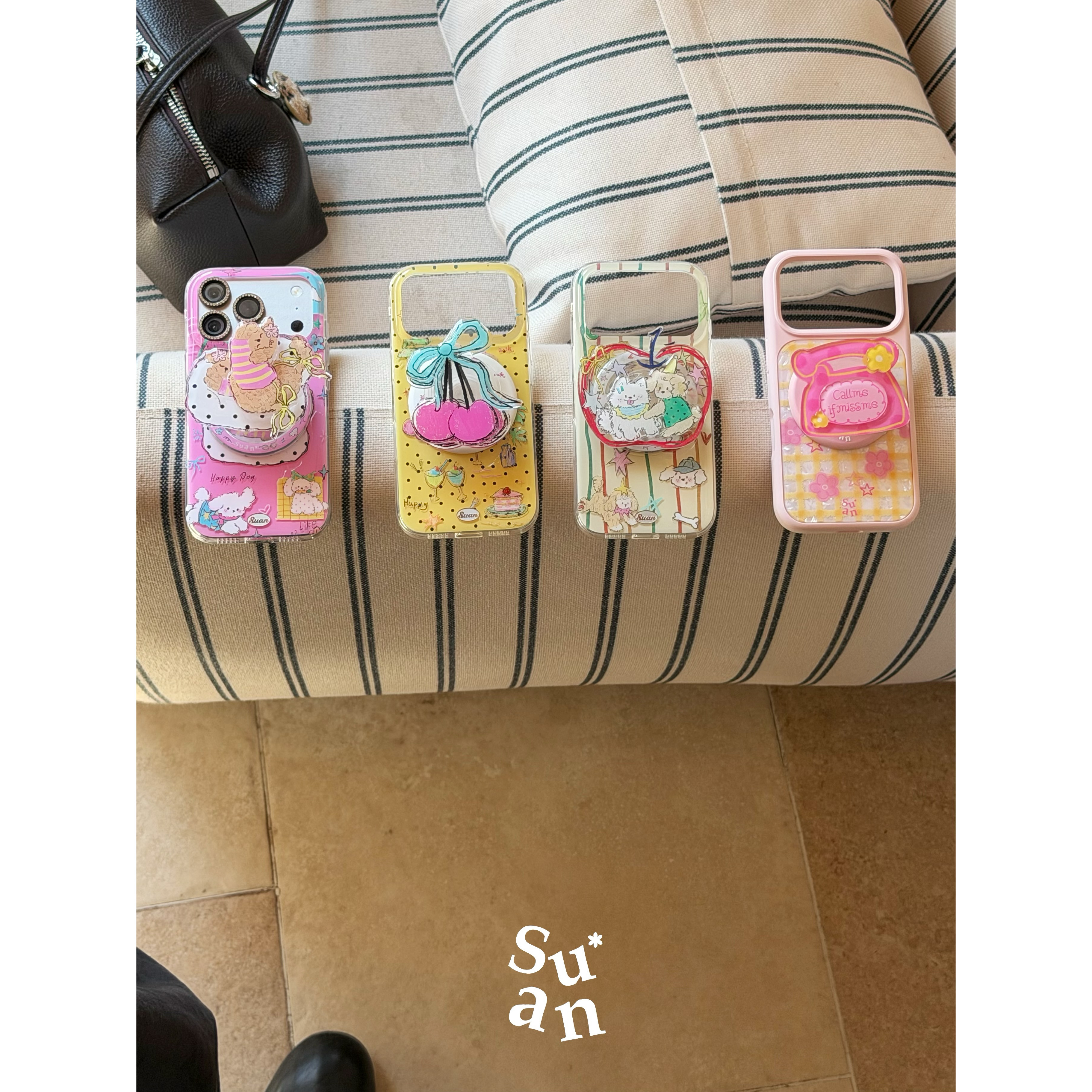 suansuan原创【彩色可爱屋系列】磁吸支架手机壳适用iPhone18promax全包17promax简约透明保护套16promax
