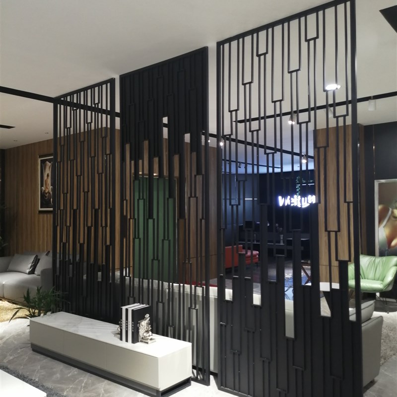 欧式铁艺屏风客厅玄关酒店茶楼餐厅酒吧卡座隔断定制轻奢金属镂空