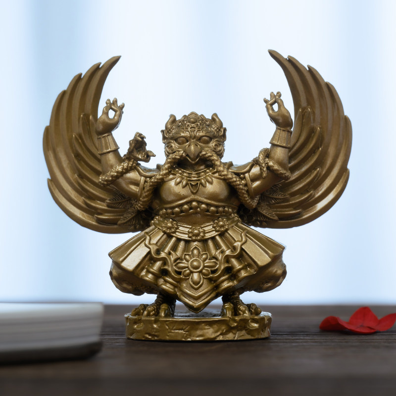 简修行金翅大鹏鸟明王佛像实心铜像摆件迦楼罗鸟琼鸟手办文创礼品
