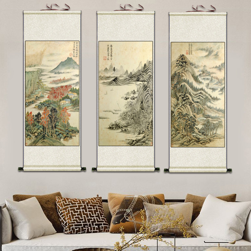 唐代名家杜甫丝绸画卷轴画绢画宣纸仿古画高清微喷挂画诗意图国画