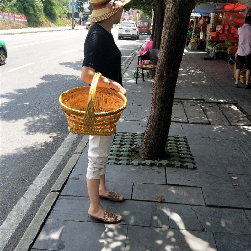 贵州纯手工竹编竹提篮 菜篮子竹筐竹篓购物手提篮水果篮环保菜篮