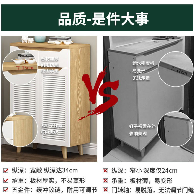 鞋柜家用门口大容量百叶门透气玄关柜简约收纳储物柜客厅阳台鞋架