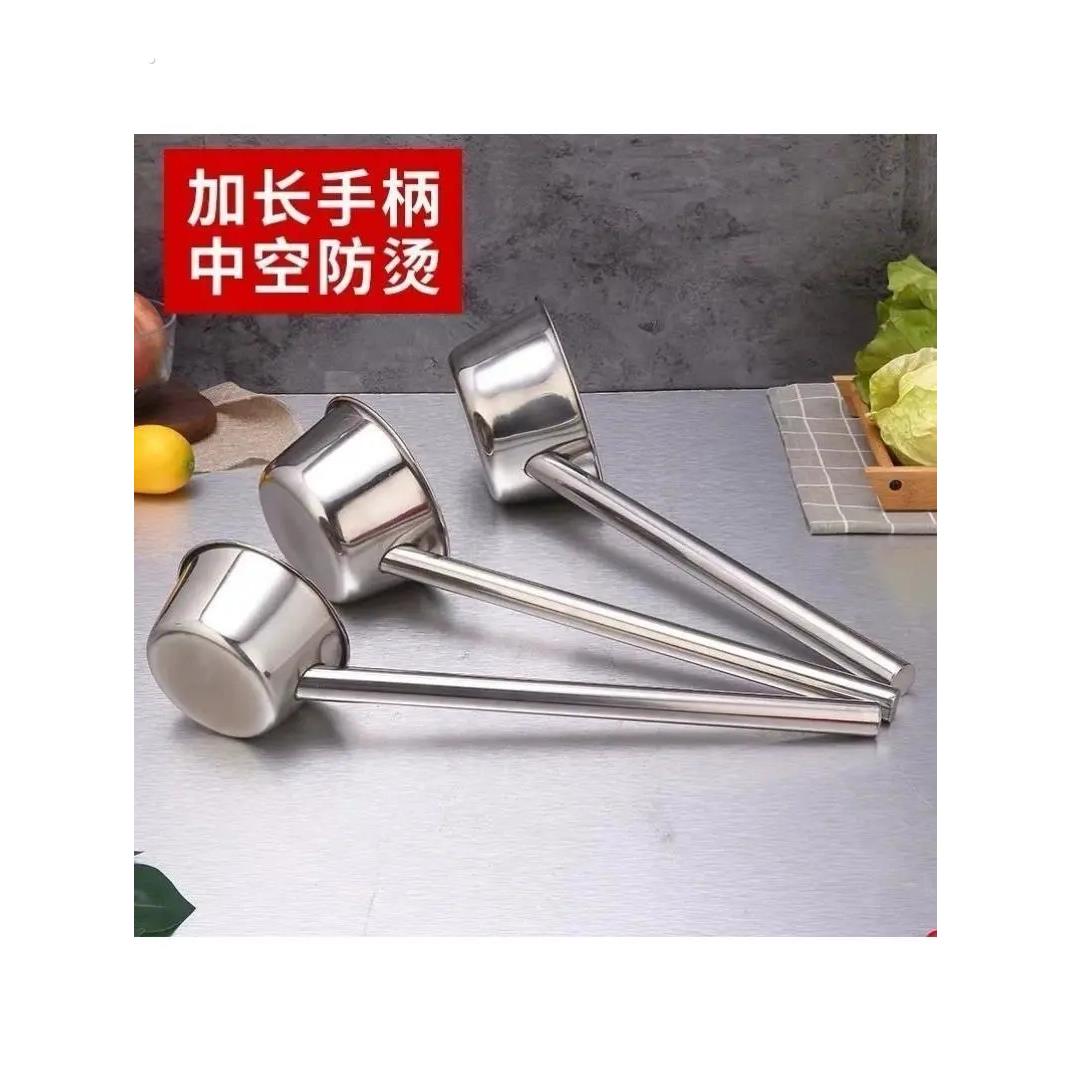 老式加厚铁舀家用铁水舀子水瓢长把水勺白铁皮大号不锈钢壳漂飘子