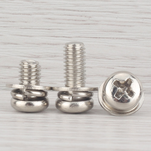 镀镍十字圆头三组合螺丝螺钉平弹垫盘头M2 M2.5 M3*x4x5x6x8x12mm