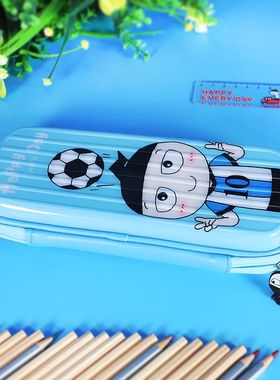 米小圈阳光少年铅笔盒文具盒男女孩大容量铅笔袋小学生硬壳轻质