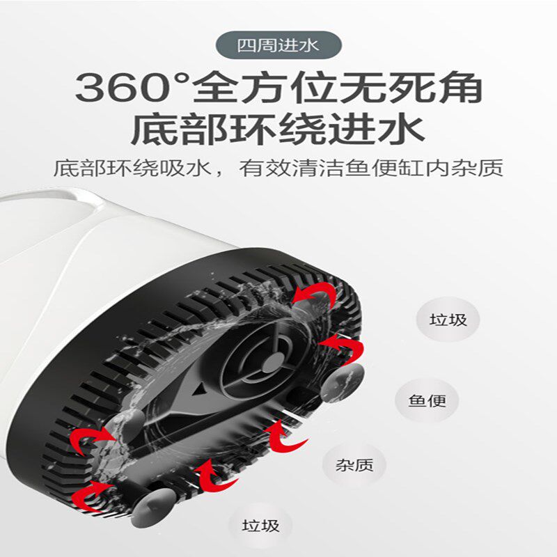 森森佳璐鱼缸潜水泵底吸抽水泵底部过滤超静音吸粪换水泵龟箱水泵