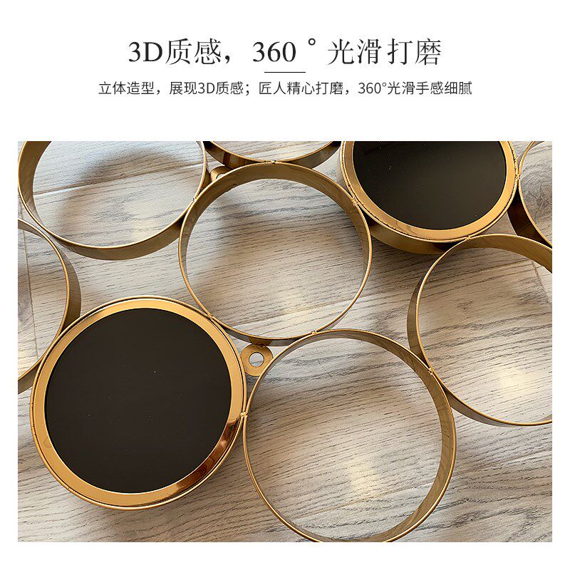 轻奢金属大钟客厅沙发背景墙装饰创意简约家用时尚北欧静音石英钟