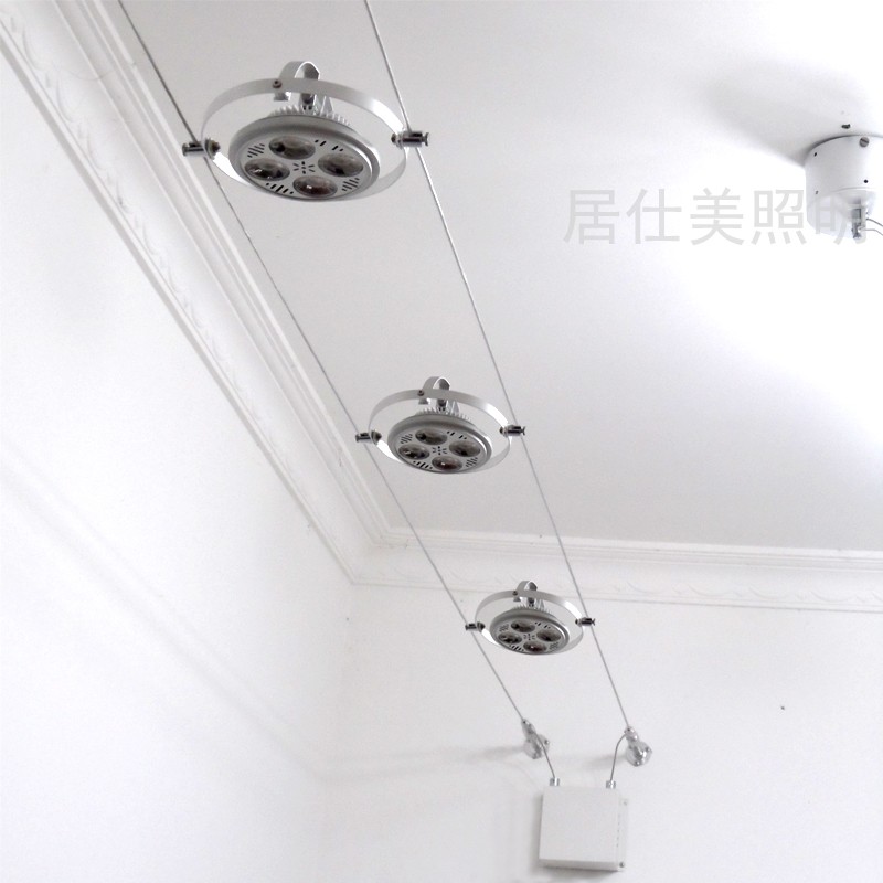 轨道射灯走线灯店铺商用钢丝灯钢索灯高亮度AR111服装店餐厅超亮