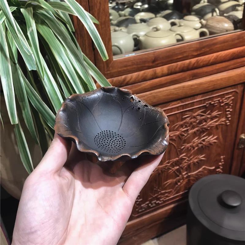 云南建水紫陶茶滤网茶漏公道杯日式功夫耐热纯手工过滤漏紫砂滤网
