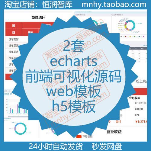echarts前端h5可视化web源码模板css源代码js通用html5数据实例