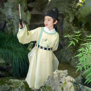 桐花坞汉服男童2024春季新款国学儿童表演服圆领唐装演出汉服套装