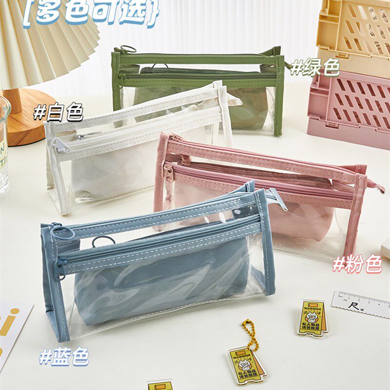 透明笔袋女孩文具盒子母包铅笔袋笔袋