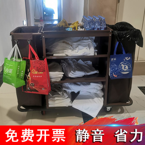 单边客房服务车 客房清洁车 酒店布草车 铁木服务车 房口车工作车