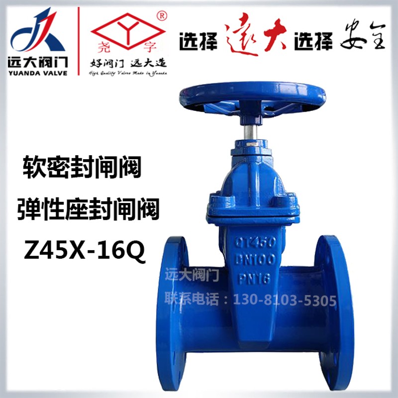 远大阀门Z45X-16Q球墨铸铁消防自来污水法兰dn100暗杆软密封闸阀
