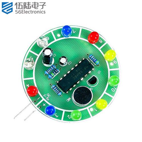 声控LED流水灯DIY套件CD4017旋转循环灯焊接练习电路板TJ-56-423