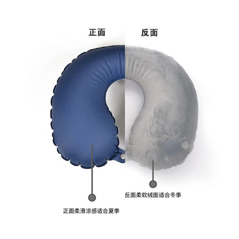 极速吹气u型枕外头飞机护颈充气可携式吹气自动户枕休息睡眠枕