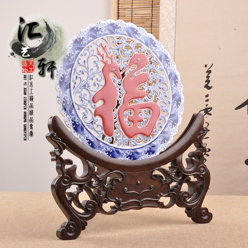 实饼非黑洲檀木赏盘架瓷盘茶木玉盘铜镜展示托架家居饰品摆件木架