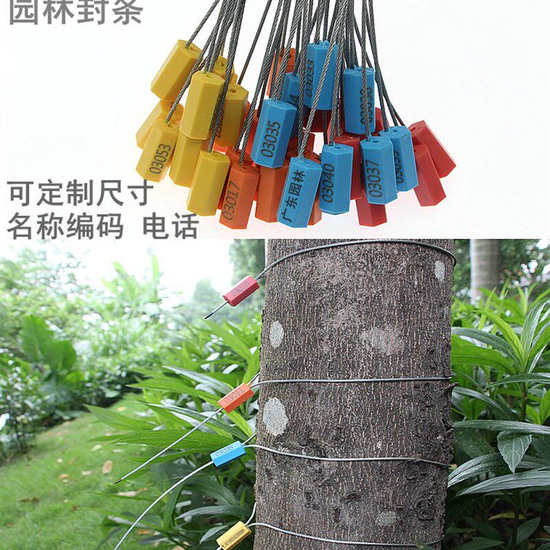 定制树木打带扣一次性塑料封条园林苗木锁扣海钓扎疗防盗医号封签
