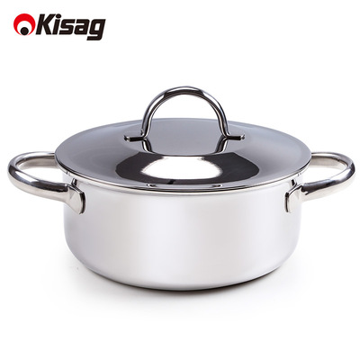 K sag 16cm 小火锅锅一人一锅 燃气电通炉磁用小锅i三层锅不糊底