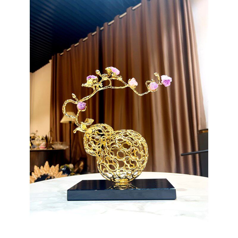 龙年新款现代视奢葫芦摆件紫玄晶摆件水关酒柜电轻柜地柜工艺品