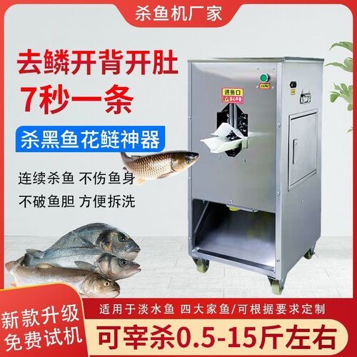 杀鱼机商用开自动全背去机开肚去鳞一体机多功能宰鱼鳞剖鱼机厂家