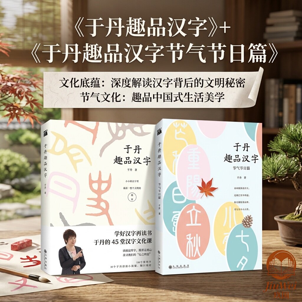 【套装全2册】于丹趣品汉字+于丹趣品汉字节气节日篇 拆解常用汉字字源演变解读二十四节气传统节日民俗诗词 中小学生国学汉字启蒙