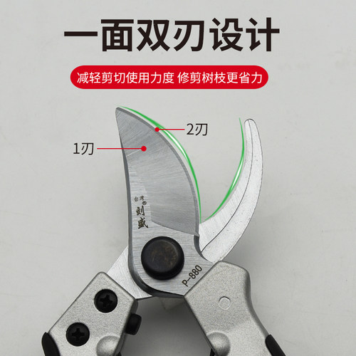 刘盛P-880修枝剪刀果树剪粗枝剪家用手剪花剪园林剪枝剪工具