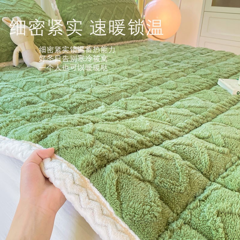 A类塔芙绒床垫单件三件套冬季加厚保暖单人榻榻米床防滑床单床垫