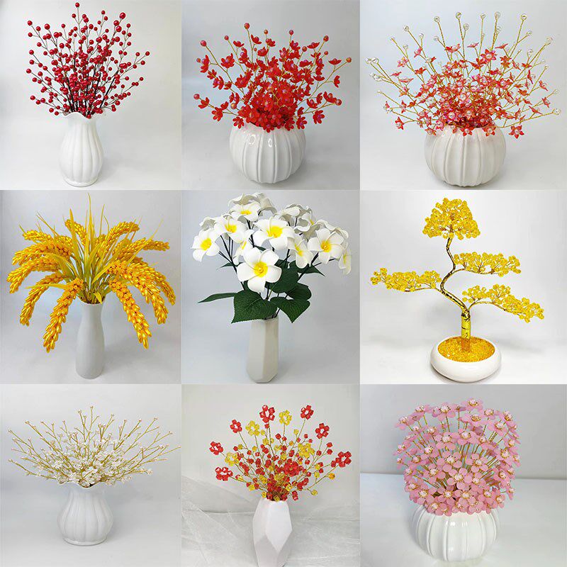 纯手工制作成品手工花串珠编织diy手工花束生日礼物假花装饰摆件