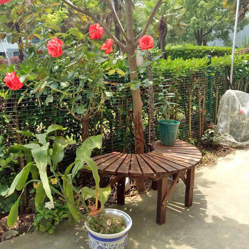 防腐木花台公园椅户外长椅椅子实木长凳座椅围树圈板花园阳台花架