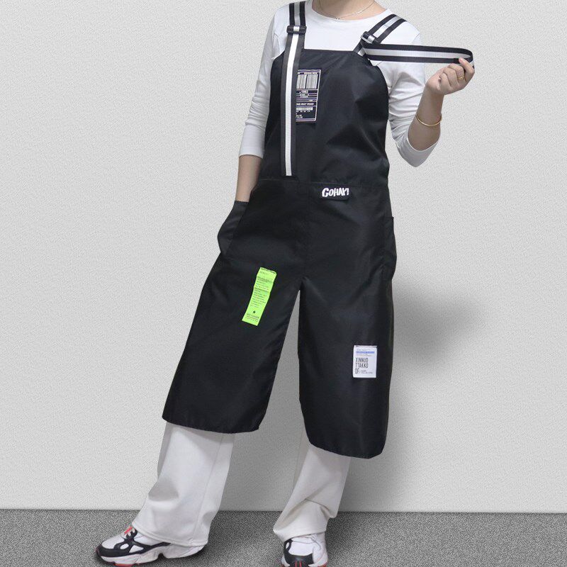 韩式围裙防水定制宠物店洗车行背带工作服理发店男女时尚加长围裙
