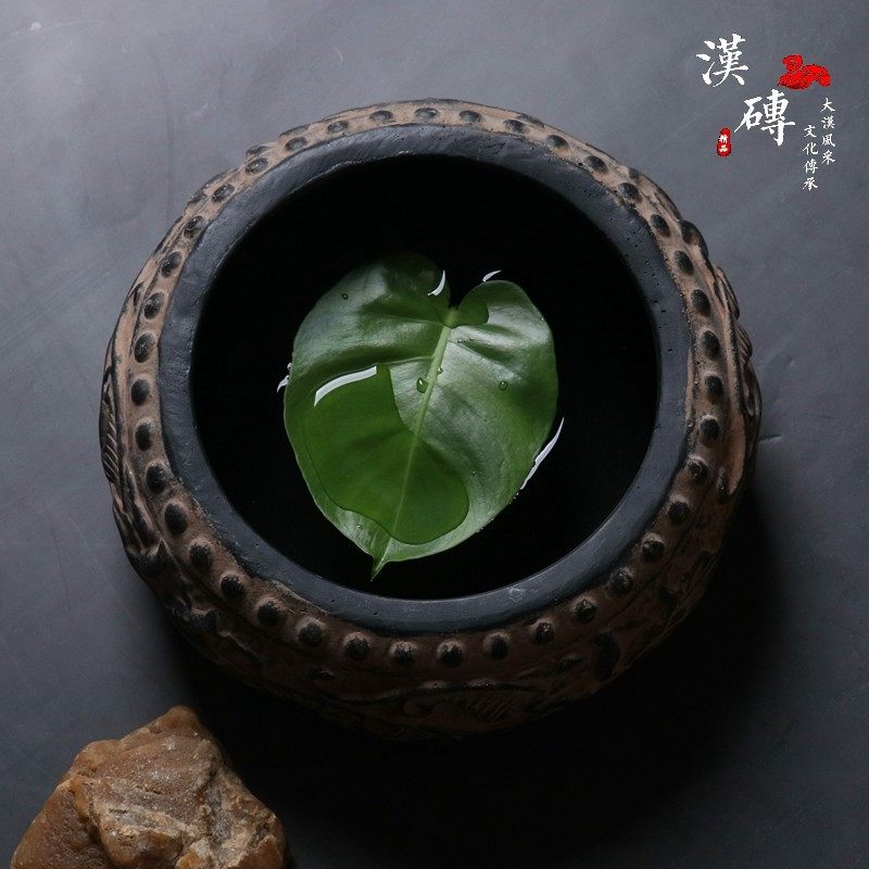 花盆水泥大号无孔睡莲碗莲中国风复古创意个性家用绿萝多肉花盆