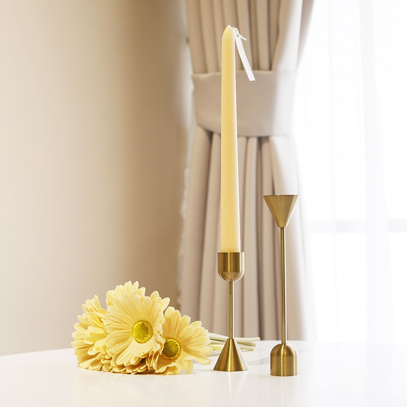 米诺美式乡村风金属铝艺烛台家用简约创意复 黄铜质感金色蜡烛台