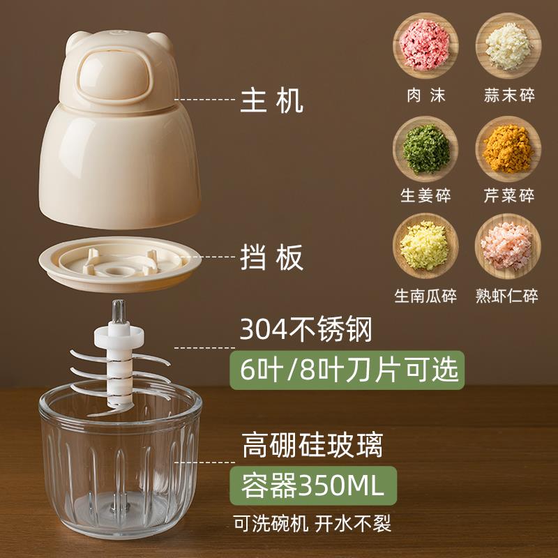 宝宝辅食机插电家用小型料理机切蒜器搅拌机绞肉泥打蒜泥打蛋机