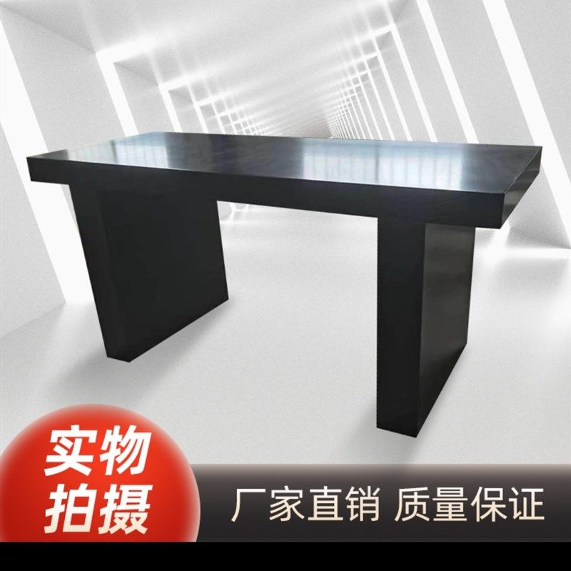 服装店黑色中岛台陈列展示桌鞋包花店烤漆长条桌流水台女装展示架