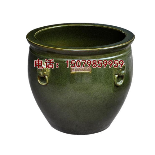 景德镇陶瓷鱼缸养鱼盆大号狮子耳荷花缸水培乌龟缸庭院摆件200斤
